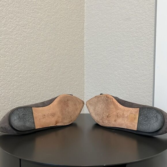 M. GEMI Grey Suede Pointed Toe with Black Bow Flats, Size 36.5 (US Size 6) - Picture 11 of 12